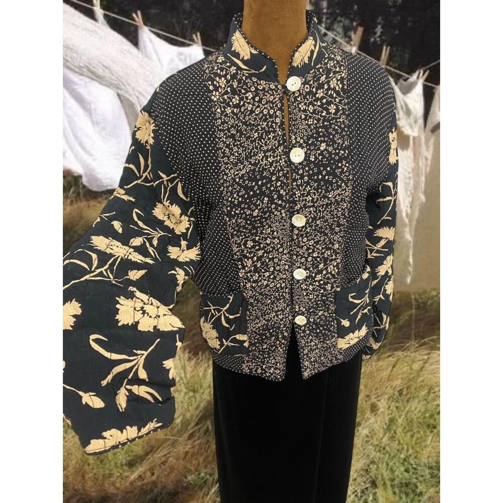 Prairie Farmhouse Cottagecore Quilted Patchwork Jacket Bohemian Lagenlook